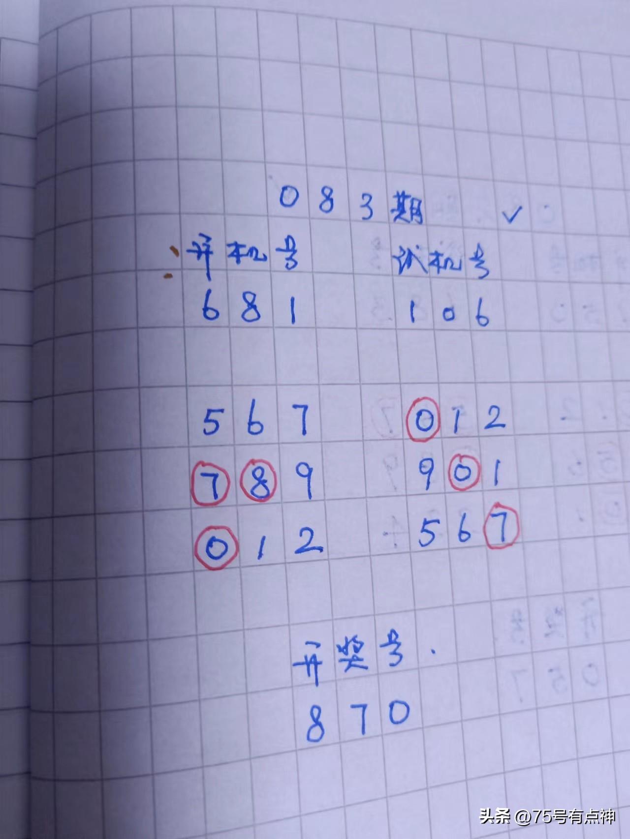福彩三D开机号